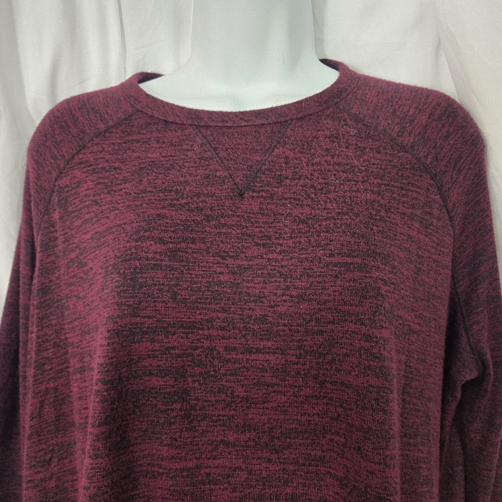 rag & bone Burgundy/Black Relaxed Crew Neck Fall Sweater Size SP